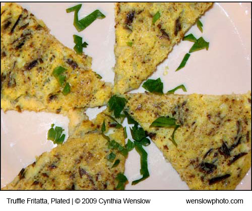 Truffle Fritatta, Plated by Cynthia Wenslow